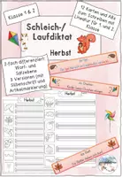 Vorschau - Arbeitsblätter - Schleichdiktat/ Laufdiktat Herbst Kl. 1/2 - Deckblatt