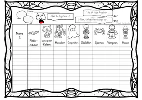 Vorschau - Arbeitsblätter - Klassenumfrage - Halloween: Hast du Angst vor...? (DaF/DaZ) #huhuhalloween - Seite 1