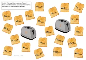 Vorschau - Arbeitsblätter - Doppelkonsonanten oder ein Konsonant (Lücken-Wörter) - Deckblatt