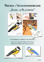 Vorschau - Mal- und Bastelvorlagen - Prickeln / Ausschneiden & Ausmalen (Malen nach Zahlen / nach Farben) „KOHL- UND BLAUMEISE“ (diverse Varianten) (Winter, Vögel, Meise, Frühling) - Deckblatt