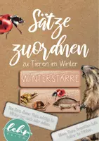 Vorschau - Stationenlernen - Tiere im Winter - Sätze zuordnen - Deckblatt