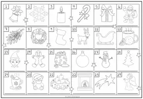 Vista previa - Hojas de trabajo - Advent Calendar to colour - página 2