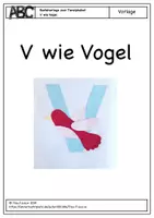 Vorschau - Mal- und Bastelvorlagen - Tieralphabet - V wie Vogel - Deckblatt