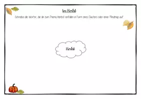 Vorschau - Arbeitsblätter - Herbst Elfchen Gedicht mit Tafelmaterial und Bewertungsbogen - Seite 1