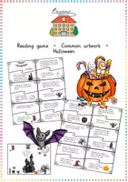 Vorschau - Spiele - Reading game – Common artwork – Halloween – Lesespiel für ein kooperatives Tafelbild (Englisch) - Deckblatt