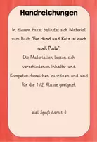 Vorschau - Arbeitsblätter - Für Hund und Katz ist auch noch Platz -begleitende Arbeitsblätter- - Seite 1
