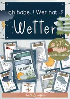 Vorschau - Stationenlernen - Wetter - Ich habe...? Wer hat...? - Wetterphänomene Lernspiel - Deckblatt