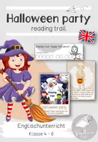 Vorschau - Arbeitsblätter - Reading trail | Leseweg | Halloween party | Englisch - Deckblatt
