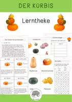 Vorschau - Arbeitsblätter - Der Kürbis: Lerntheke - Arbeitsblätter - Poster - Sachtexte - Gitterrätsel - Bildkarten - Deckblatt