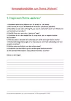Vorschau - Arbeitsblätter - Konversationsblätter zum Thema "Wohnen" - Deckblatt
