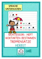 Vorschau - Arbeitsblätter - Treppensätze. Wortarten bestimmen nach Montessori. Herbst - Deckblatt