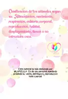 Vista previa - Hojas de trabajo - CLASIFICACIONES DE ANIMALES LÁPIZ LILA - página 1