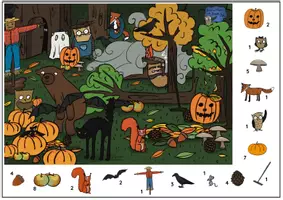 Vorschau - Arbeitsblätter - Brown Owl's Busy Autumn Scene - Wimmelbild - Seite 2