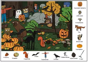 Vista previa - Hojas de trabajo - Brown Owl's Busy Autumn Scene - Wimmelbild - página 3