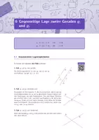 Vorschau - Arbeitsblätter - Übungsheft "Gegenseitige Lage zweier Geraden g1 und g2" – inkl. Lernvideos mit QR Codes - Seite 1