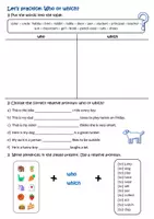 Vorschau - Arbeitsblätter - Who or Which / Relative clauses / Worksheet 1 - Deckblatt