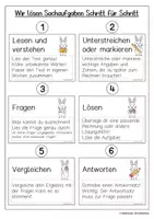 Vorschau - Merkblätter - Sachaufgaben Schritt für Schritt lösen - Seite 1