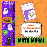 Vista previa - Manualidades / Dibujos para colorear - Póster Colaborativo - Halloween Math Mural - Portada