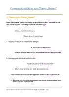 Vorschau - Arbeitsblätter - Konversationsblätter zum Thema "Reisen" - Seite 1