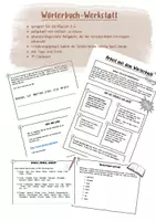 Vorschau - Unterrichtsreihen - Wörterbuch Werkstatt - Deckblatt