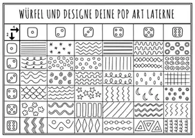 Vorschau - Spiele - Würfeln & Malen Sankt Martin Kunst - Würfel deine Pop Art Laterne - Seite 1