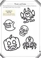 Vorschau - Mal- und Bastelvorlagen - Muster und Farben - Halloween - Seite 1
