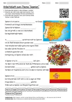 Vorschau - Arbeitsblätter - Lernposter + Arbeitsblatt "Spanien" + Onlineübung & MP3 + Mindmap + Infografik - Seite 1