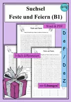 Vorschau - Arbeitsblätter - Suchsel Feste und Feiern (B1) Wortschatz – als PDF & Word - Deckblatt