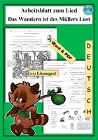Vorschau - Arbeitsblätter - Kinderlied: Das Wandern ist des Müllers Lust - als PDF und Word - Deckblatt