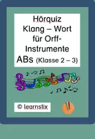 Vorschau - Arbeitsblätter - Musik | Orff - Hörquiz: Klang - Wort | Arbeitsblätter | Kl. 2, 3 - Deckblatt
