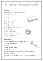 Vorschau - Arbeitsblätter - Meine Schultasche: Bastelprojekt (Wortschatzarbeit & Farbdiktat) - DaZ / Deutsch - Kl. 1/2 - Seite 2