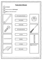 Vorschau - Arbeitsblätter - Metallbaukasten - Arbeitsblatt Bauteile und Werkzeuge - Seite 1