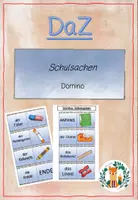 Vorschau - Spiele - DaZ Domino Schulsachen Übung Sicherung - Deckblatt