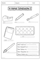 Vorschau - Arbeitsblätter - DaZ Materialpaket Bundle Schulsachen SCHULE Sequenz - Deckblatt