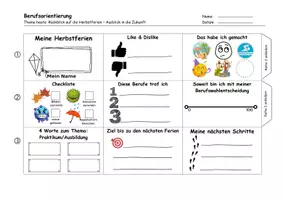 Vorschau - Arbeitsblätter - Berufsorientierung - Einstieg nach Herbstferien (Praktikum / Ausbildung) - Seite 1