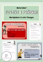 Vorschau - Arbeitsblätter - Merkplakate und Übungen zu Subjekt und Prädikat - Deckblatt