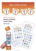 Vorschau - Arbeitsblätter - School Things (Picture Wordbank) - Deckblatt