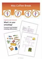 Vorschau - Spiele - What’s in your schoolbag? (Crossword) - Deckblatt