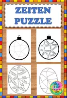 Vorschau - Arbeitsblätter - Zeitenpuzzle zur Wiederholung aller Zeitformen - Deckblatt