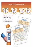 Vorschau - Arbeitsblätter - School things (Tandem Sheet) - Deckblatt