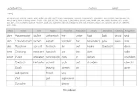 Vorschau - Arbeitsblätter - 10 Wortarten - Tabelle zuordnen - Seite 2