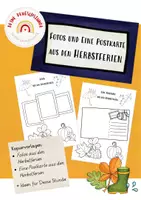 Vorschau - Stundenentwürfe - Herbstferien: Schreibanlass Klasse 1 bis 4 für das Jahresheft und Tagebuch - Fotos und Postkarte - Deckblatt