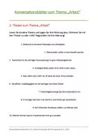 Vorschau - Arbeitsblätter - Konversationsblätter zum Thema "Arbeit" - Deckblatt