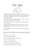 Vorschau - Arbeitsblätter - Lese- und Abschreibübung zum Thema "Igel" - Deckblatt