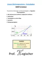 Vorschau - Unterrichtsreihen - SKRIPT: Lineare Gleichungssysteme - Textaufgaben (mit Lösungen & PowerPoint) - Deckblatt
