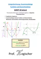 Vorschau - Unterrichtsreihen - SKRIPT: Zusammenhänge Funktion und Stammfunktion (mit Lösungen & PowerPoint) - Deckblatt
