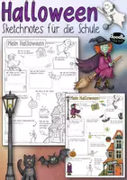 Vorschau - Arbeitsblätter - Halloween - Sketchnotes für den Unterricht - Deckblatt