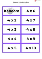 Aperçu - Jeux - Jeu KABOOM - Tables avec des entiers - Page 2