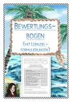 Vorschau - Arbeitsblätter - Bewertungsbogen für eine Vorgangsbeschreibung (Bewertungsschema für ein Rezept) - Deckblatt