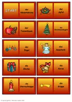 Vorschau - Spiele - Domino: Weihnachten Wort-/Bild- & Silbenbogenkarten - Seite 1